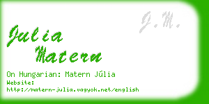 julia matern business card